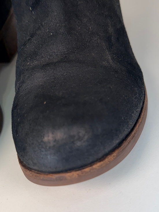 UGG Australia Black Leather Lace Back Mid Calf Boots Womens 8.5 Cozy Warm - Picture 5 of 15